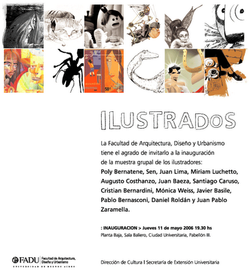 Invitación a la exposición "ILUSTRADOS" en la FADU (2006)